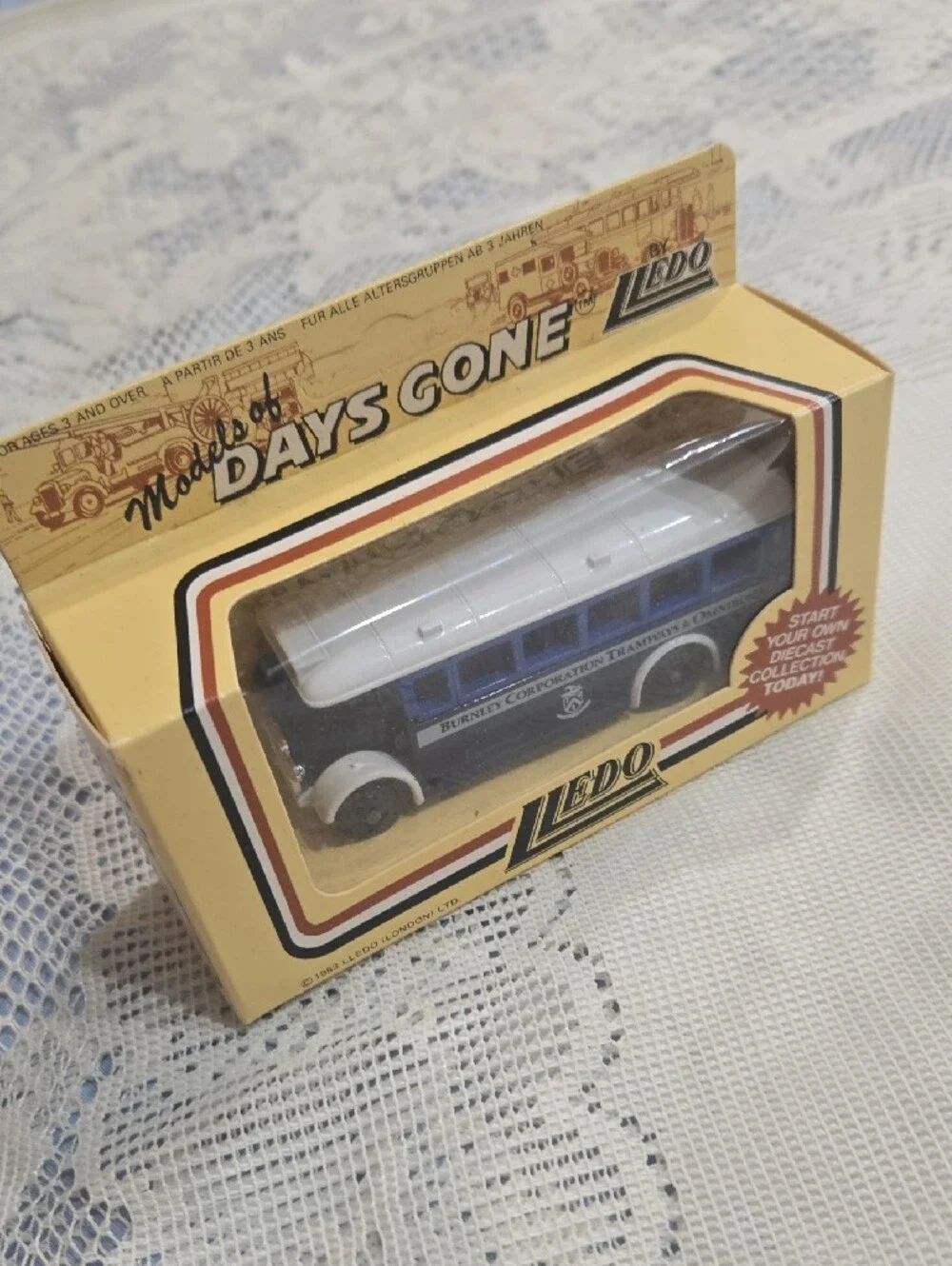 Blue Burnley Corporation Diecast Bus Toy